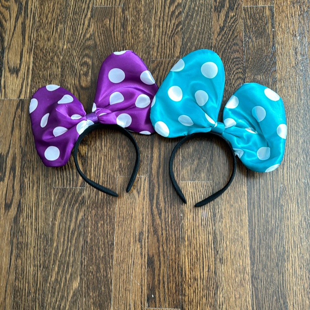 Two Light Up Bow Headbands